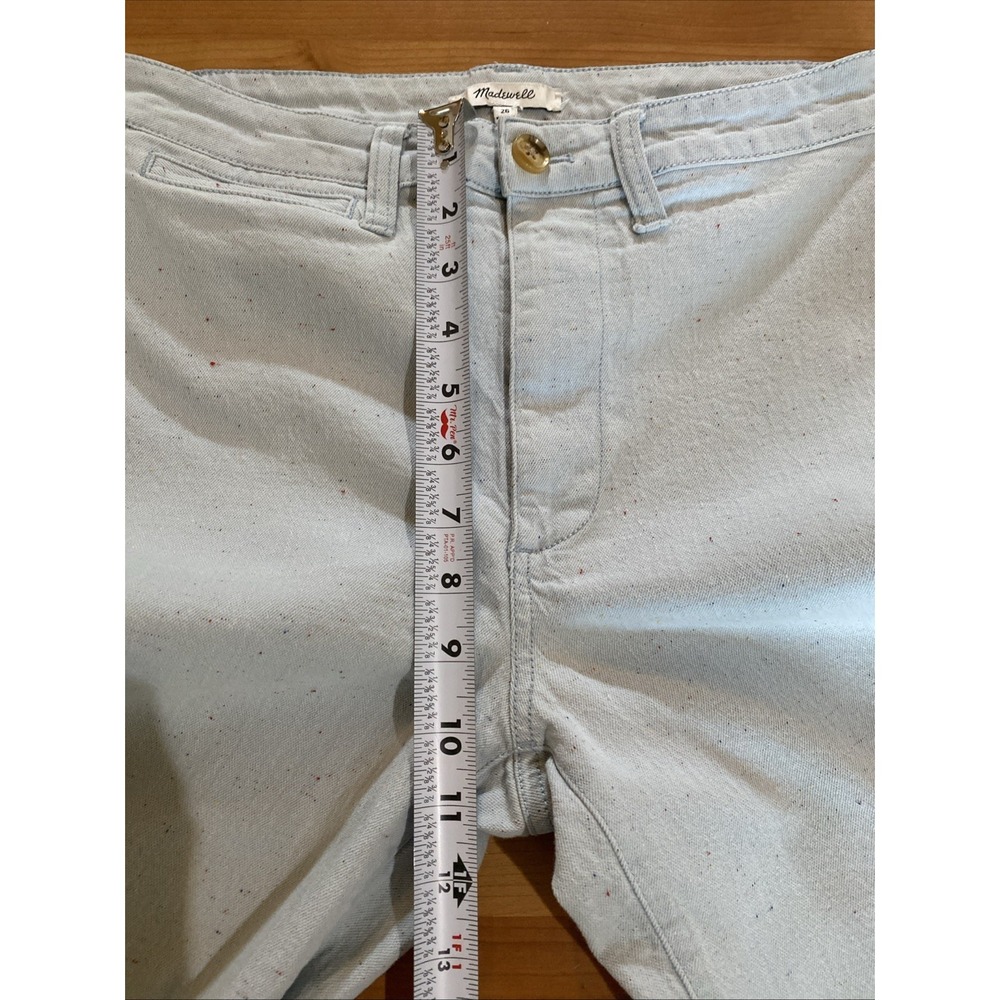Madewell Women's The Emmett Wide-Leg Crop Speckle Blue Cotton Pants Size 26 - Picture 8 of 11